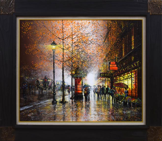 ギィ・デサップ「パリ、グラン・プルバール」油絵・仏F15号