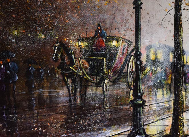 ギィ・デサップ「パリ、グラン・プルバール」油絵・仏F15号 拡大画像3