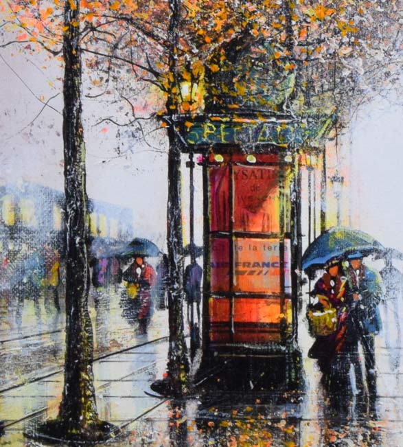 ギィ・デサップ「パリ、グラン・プルバール」油絵・仏F15号 拡大画像4