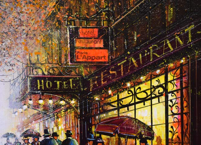 ギィ・デサップ「パリ、グラン・プルバール」油絵・仏F15号 拡大画像6