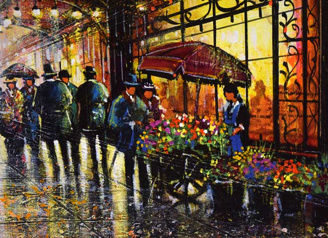 ギィ・デサップ「パリ、グラン・プルバール」油絵・仏F15号 拡大画像7