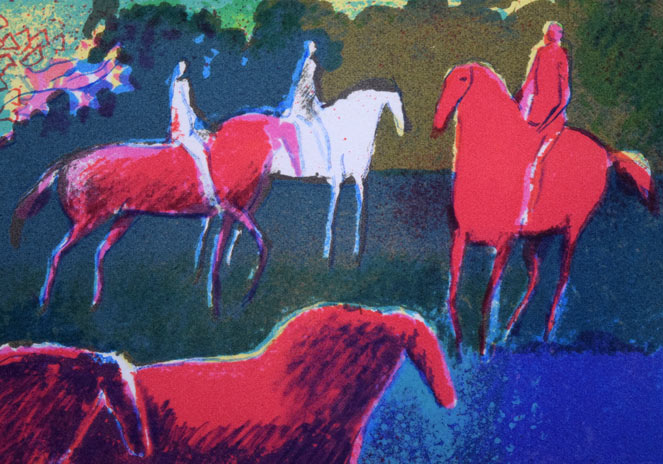 ポール・ギヤマン(Paul Guiramand)「赤い馬」リトグラフ 拡大画像2