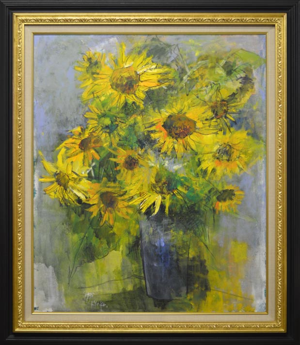 羽倉恭子「太陽の花(ひまわり)」油絵・F20号・1995年作