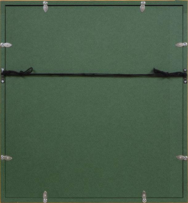 花田弥一「サイロのある風景」水彩画 額縁裏側画像