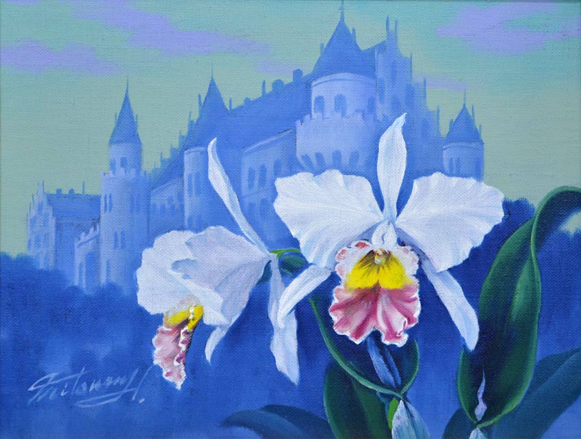 半澤満「壮」油絵・F3号 拡大部分