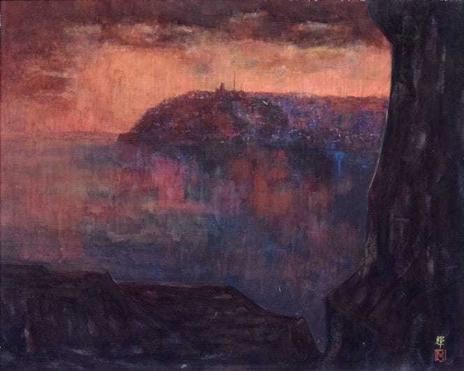 羽生輝「さいはての地」日本画・F30号 作品全体拡大画像