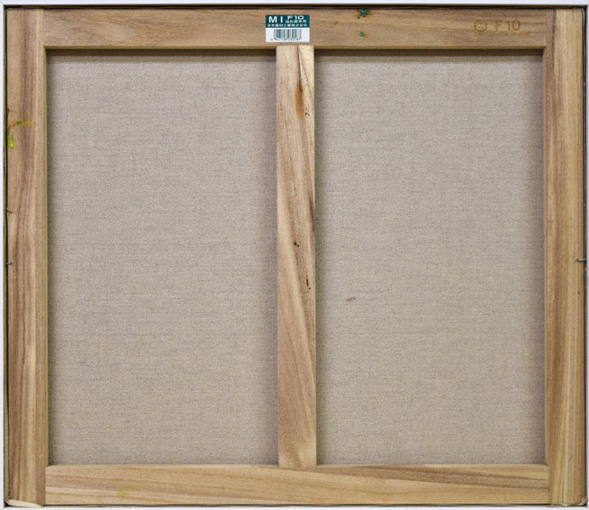 原賢司「北海道庁」油絵・F10号 キャンバス裏側画像