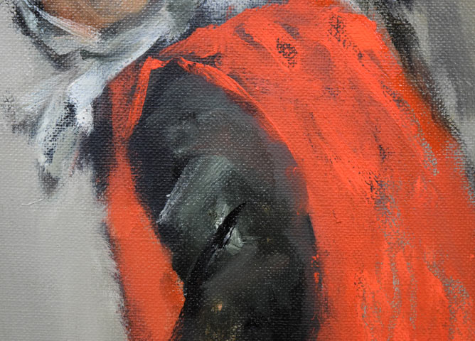 原義行「山の子ども」油絵・F3号 拡大画像2