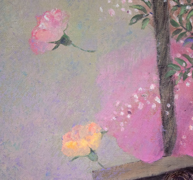 はしぐちみよこ(橋口美代子)「ゆーらゆーら」油絵・F10号 拡大画像5