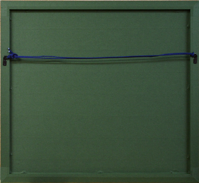 橋本三郎「ジョンレパンのバカンス」パステル画・1975年作　額縁裏側部分