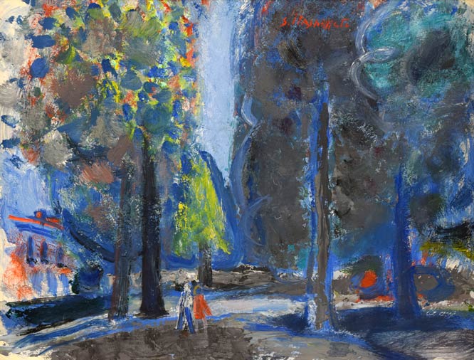 橋本三郎「PARIS郊外バギュウの夏」油絵・F6号　作品全体拡大画像