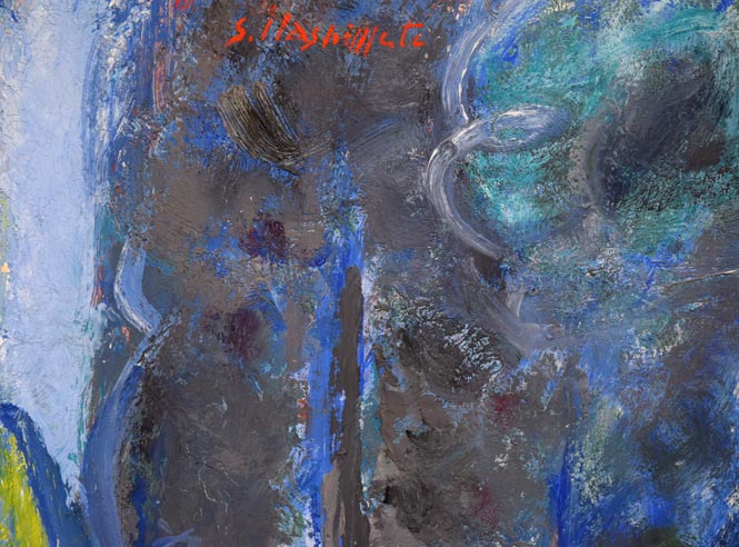 橋本三郎「PARIS郊外バギュウの夏」油絵・F6号 拡大画像2