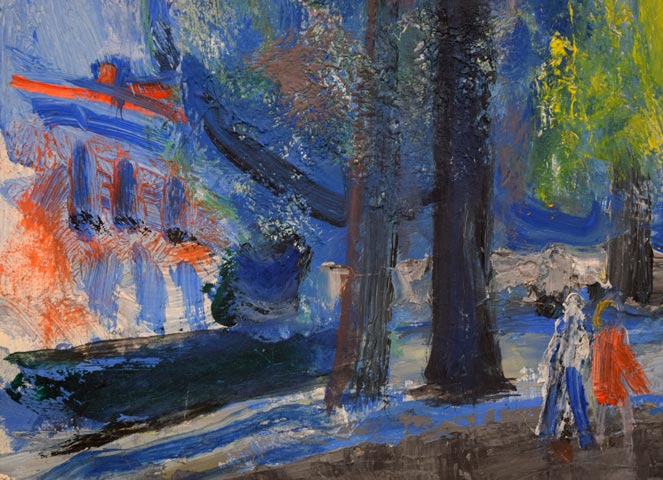 橋本三郎「PARIS郊外バギュウの夏」油絵・F6号 拡大画像3