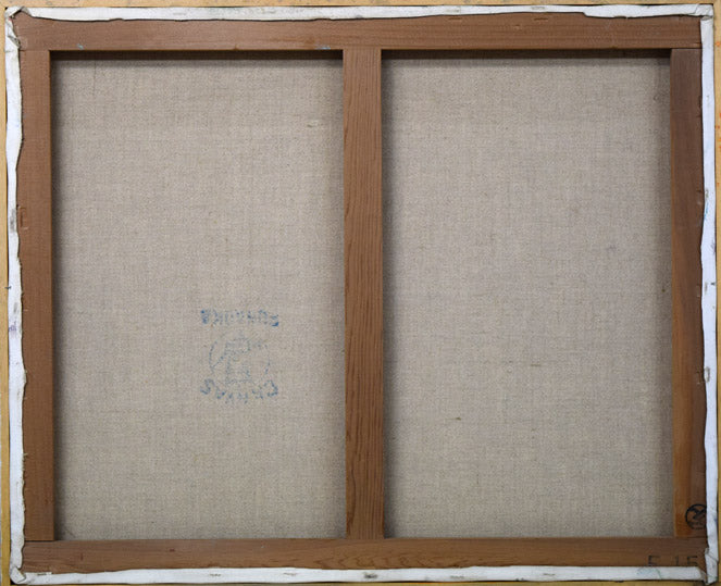 橋本八百二「岩手山」油絵・F15号 キャンバス裏側画像