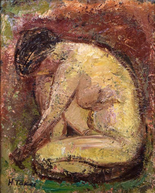 橋本太久麿「裸婦」油絵・F3号 拡大部分