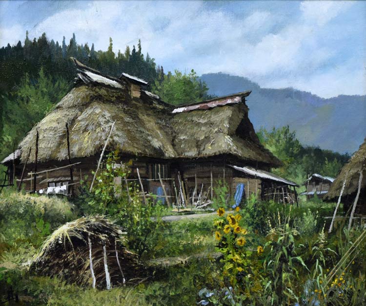 林喜市郎「夏の秘境」油絵・F8号 作品全体拡大画像