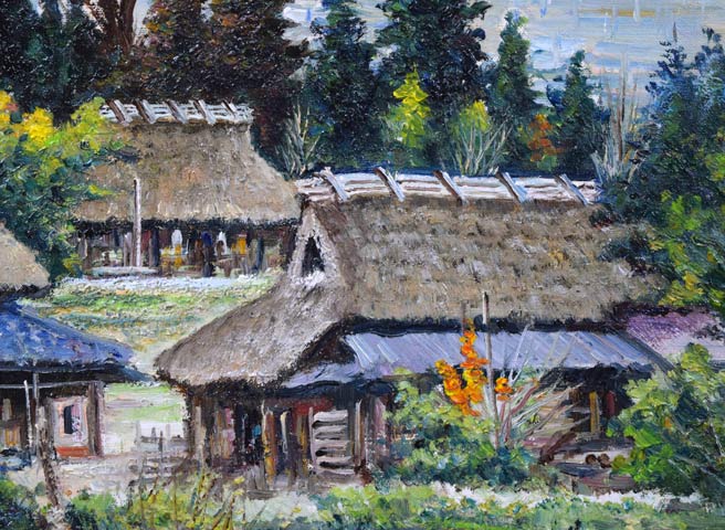 林与三郎「丹波美山の里(京都府)」油絵・F10号 拡大画像3