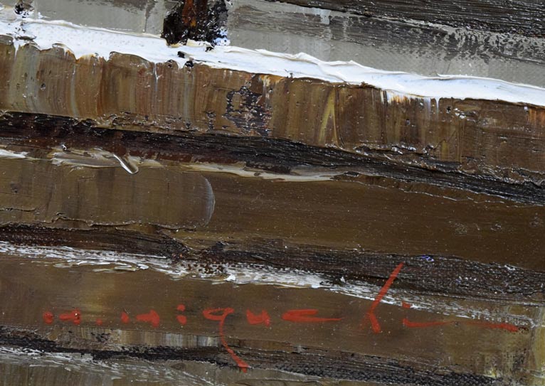 樋口洋「北の教会 函館(画集掲載作)」油絵・F20号 サイン部分