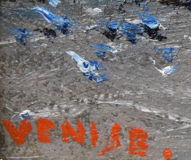 平賀亀祐「ベニス」油絵・F3号 タイトル拡大画像