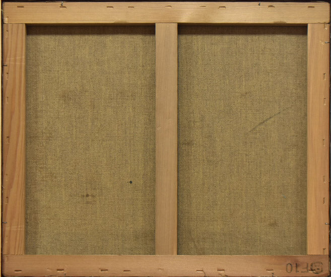 平川勇「パリの壁」油絵・F10号 キャンバス裏側画像