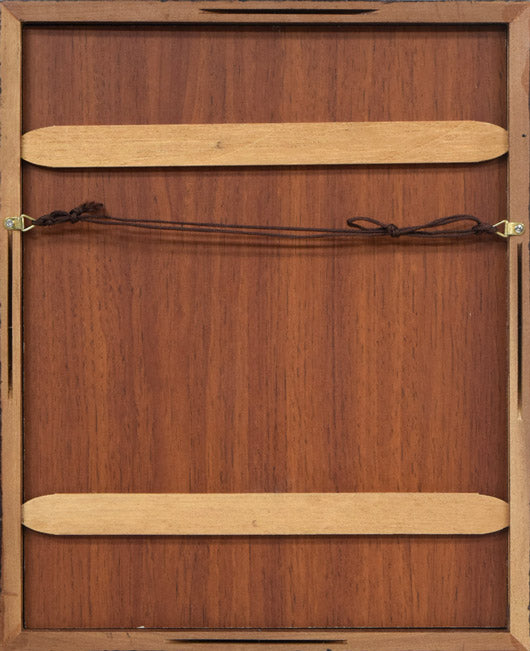 平沢貞通(光彩サイン・獄中)「桜」肉筆彩色画 額縁裏側画像