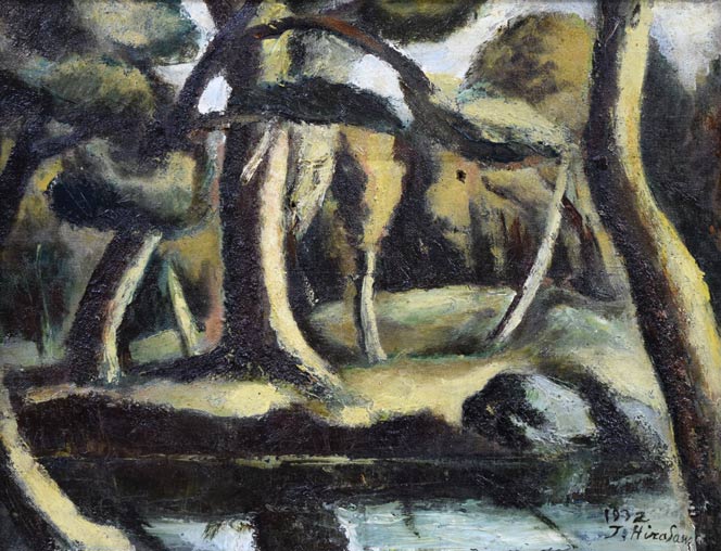 平沢貞章「風景画」油絵・F6号 作品全体拡大画像