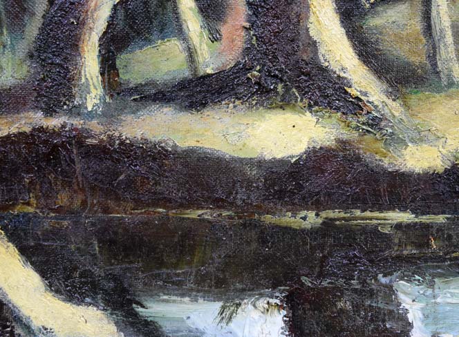 平沢貞章「風景画」油絵・F6号 拡大画像3