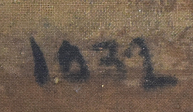 平沢貞章「風景画」油絵・F6号 裏書き拡大画像1