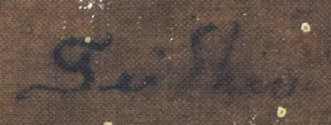 平沢貞章「風景画」油絵・F6号 裏書き拡大画像3