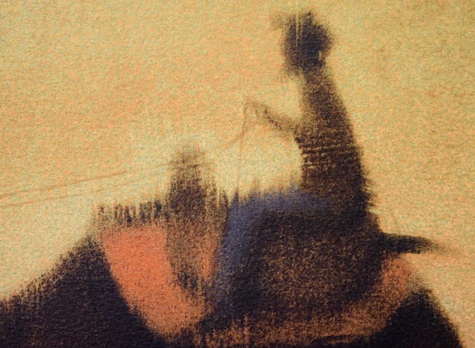 平山郁夫「朝陽駱駝行く」リトグラフ 拡大画像3