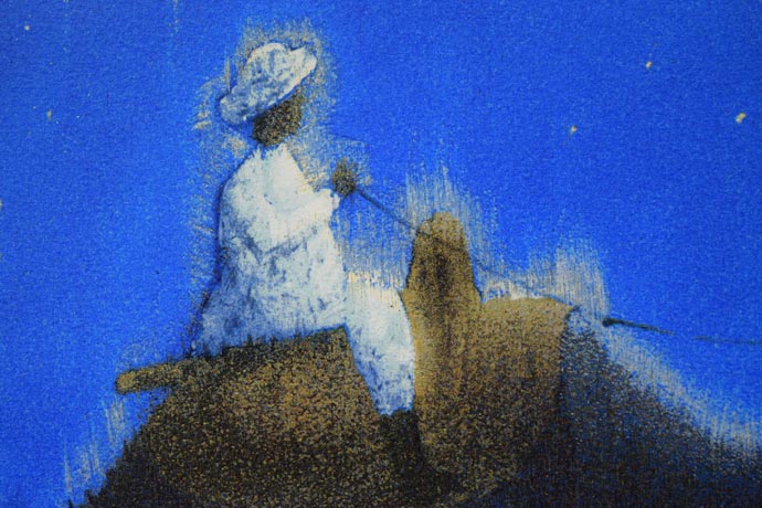 平山郁夫「月明砂漠行く」リトグラフ 拡大画像2