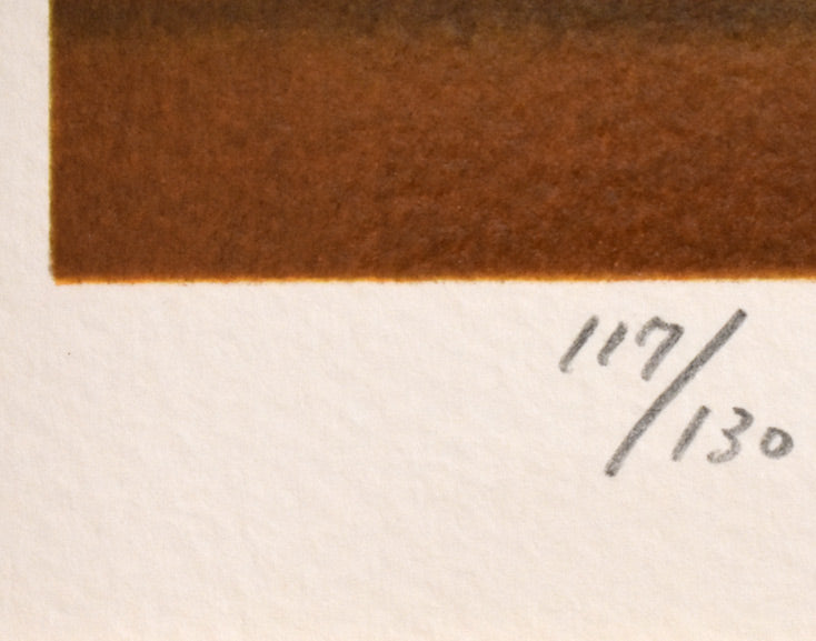 平山郁夫「楼蘭遺跡を行く(日)」リトグラフ 限定番号部分(ed,117/130)