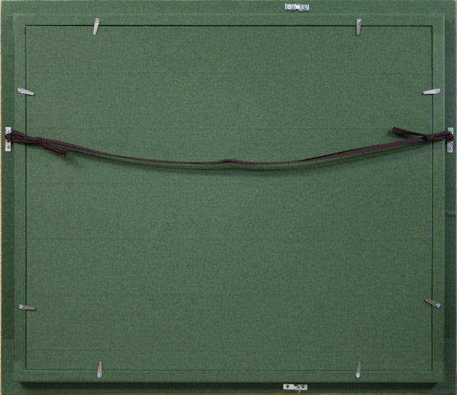 久守昭嘉(昭義)「サイロの見える風景(北海道)」油絵・F8号 額縁裏側画像