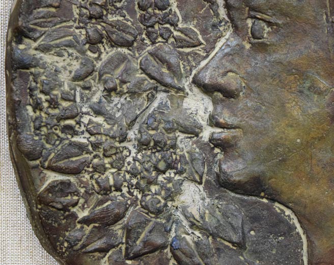 本田明二「ライラックの少女」ブロンズレリーフ額装 拡大画像2