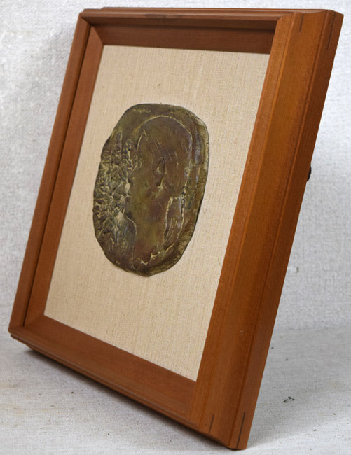 本田明二「ライラックの少女」ブロンズレリーフ額装 拡大画像4