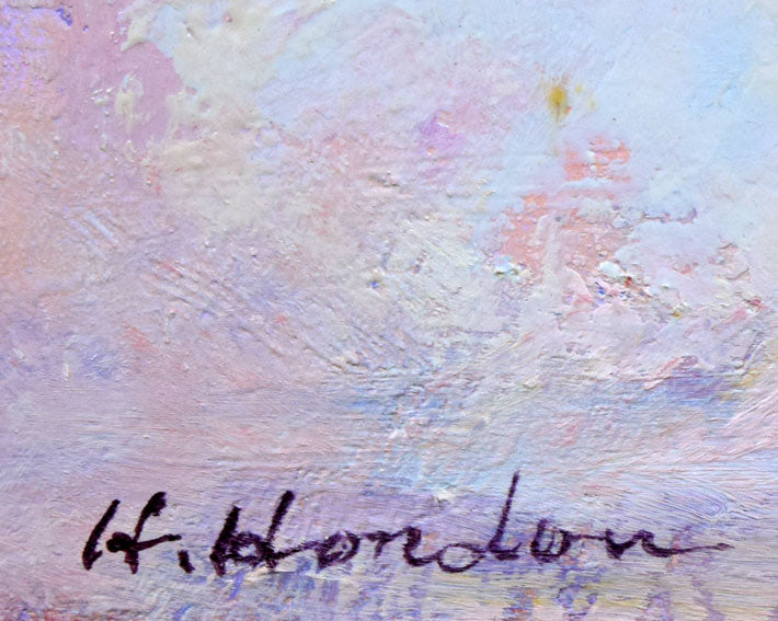 本藤等「ばら」油絵・F4号 サイン部分