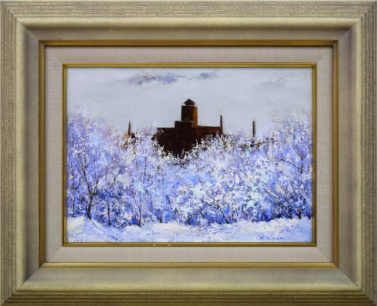 本藤等「北の学舎(北海道大学農学部)」油絵・F4号