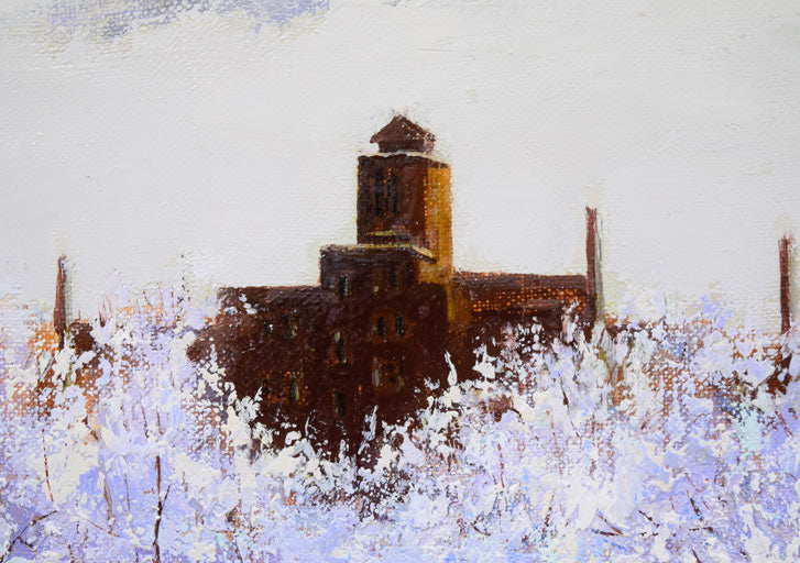 本藤等「北の学舎(北海道大学農学部)」油絵・F4号 拡大画像