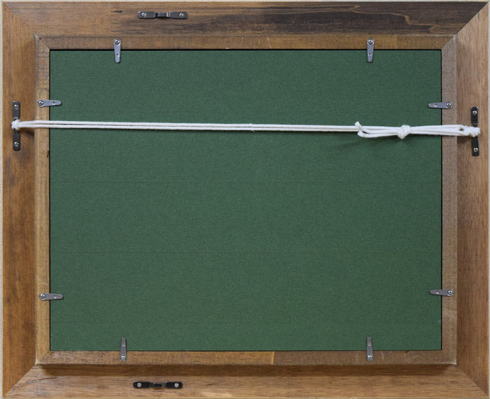 本藤等「北の学舎(北海道大学農学部)」油絵・F4号 額縁裏側画像