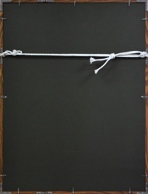 荘眠月(本庄基晃)「七転八起(達磨図)」水墨画 額縁裏側画像