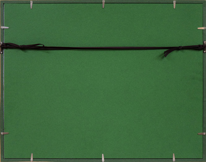 荘眠月(本庄基晃)「めおと地蔵之図」墨彩画 額縁裏側画像