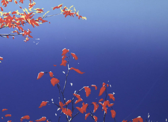 本間武男「紅」シルクスクリーン版画 拡大画像4