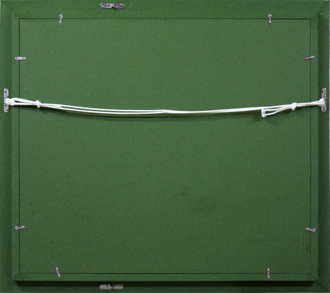 本間 武男「鰊(ニシン)」パステル画・F10号 額縁裏側画像