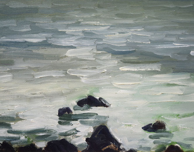 本間武男「シリパ岬(余市)」油絵・F10号 拡大画像2