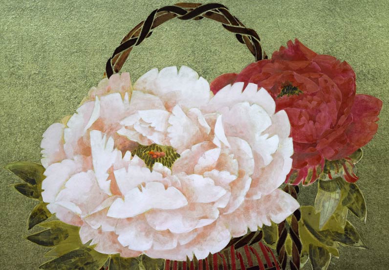 堀文子「牡丹」日本画・F10号 拡大画像1