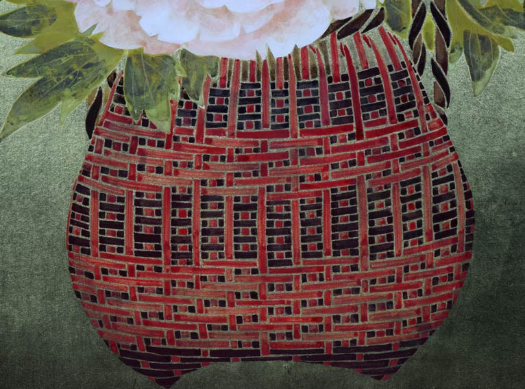 堀文子「牡丹」日本画・F10号 拡大画像2