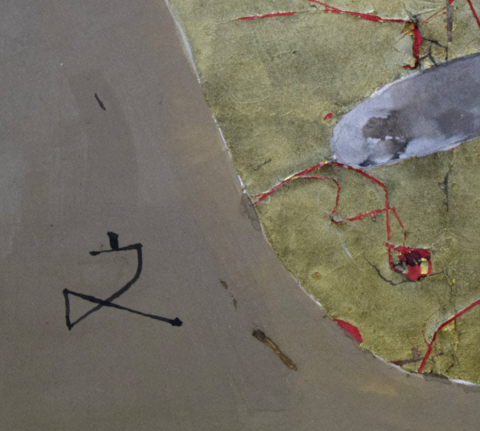 堀文子「南の花」日本画・F6号 サイン拡大画像