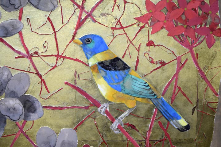 堀文子「南の花」日本画・F6号 拡大画像1