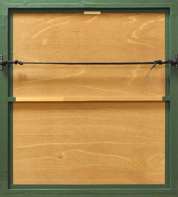 堀文子「緋牡丹」シルクスクリーン版画 額縁裏側画像