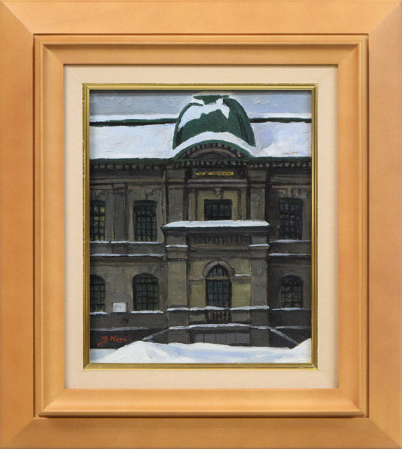 堀忠夫「旧・日本郵船小樽支店」油絵・F3号